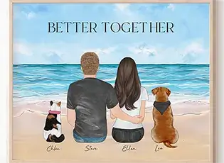 dog and couple canvas thumbnail