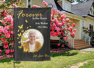 personalized memorial garden flags
