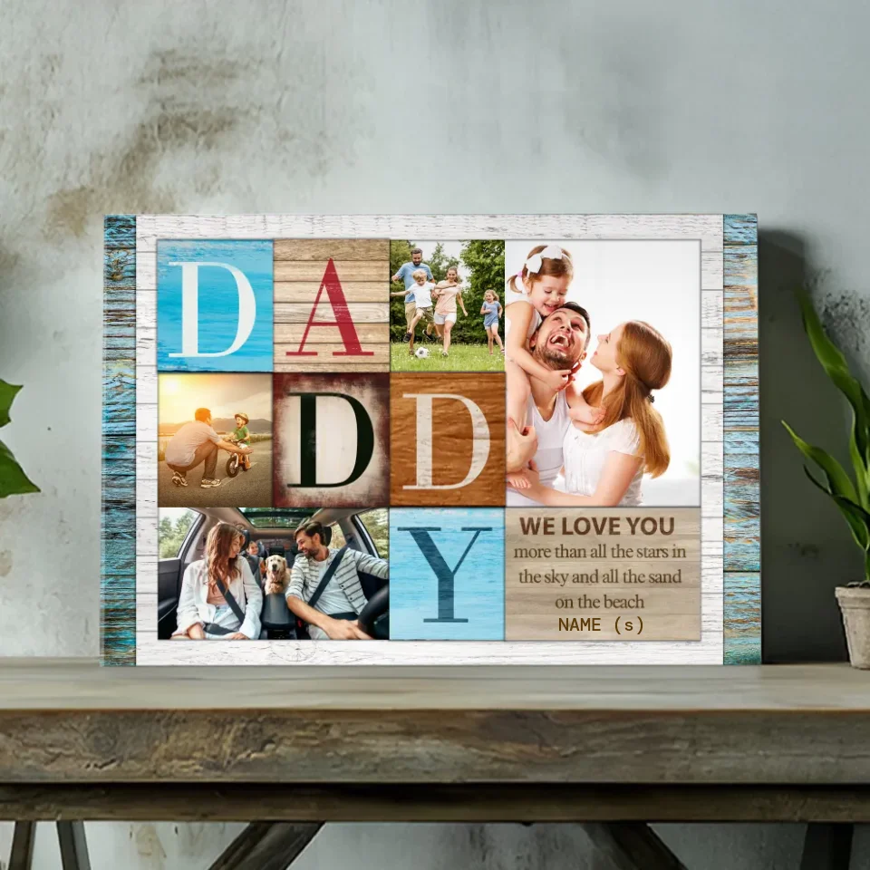 Personalized Canvas for Dad – We Love You More Than All the Stars | 89Prints