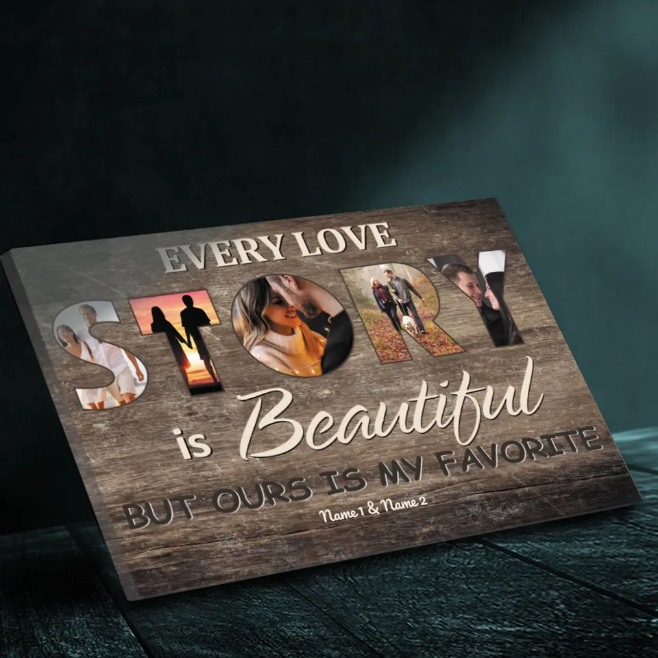 Personalized Our Love Story Canvas – A Unique Husband-Wife Gift