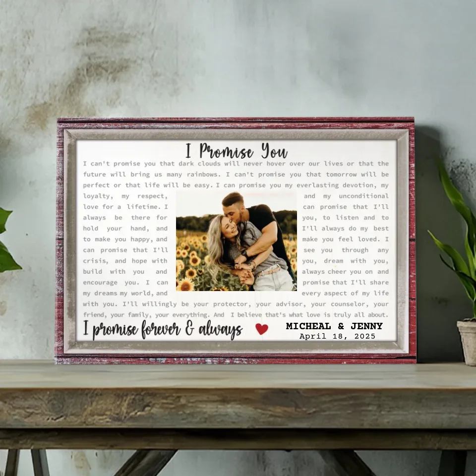 Personalized Wedding Vow Canvas: A Promise of Forever - Custom Names & Date