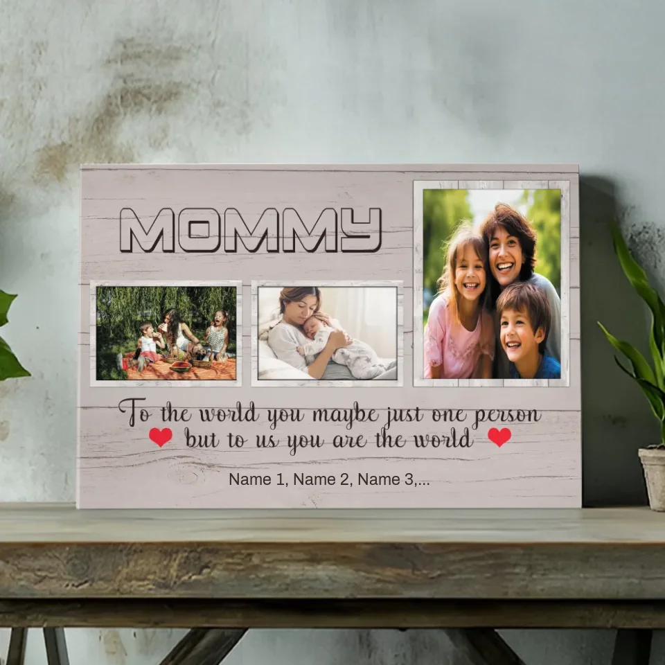 A World of Love: Personalized Canvas for Mom At 89Prints