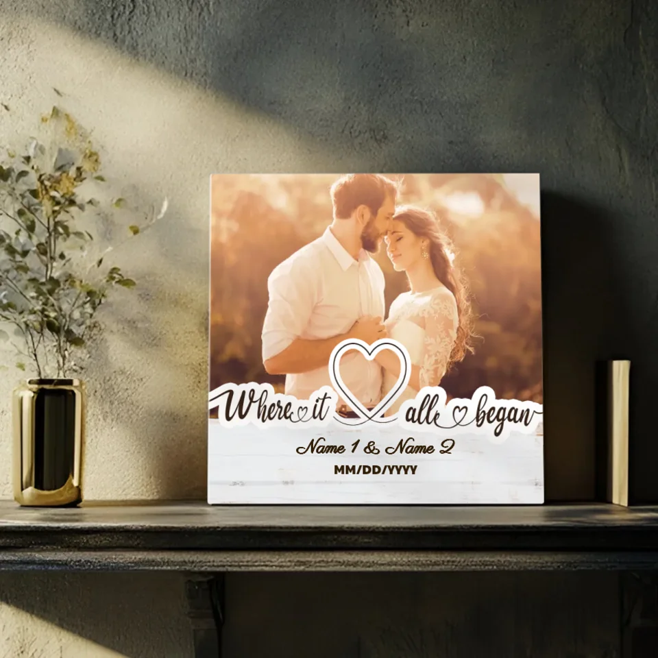 Customizable Canvas for Couples: Where It All Began - Perfect for Anniversaries
