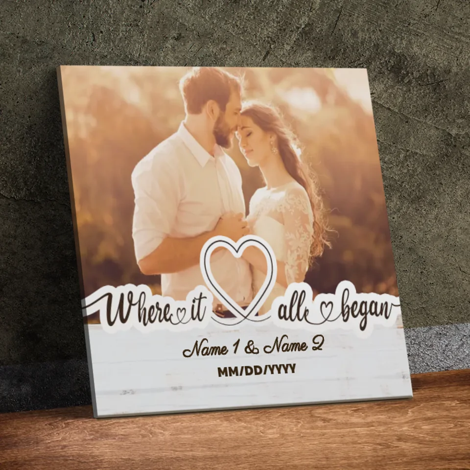 Customizable Canvas for Couples: Where It All Began - Perfect for Anniversaries