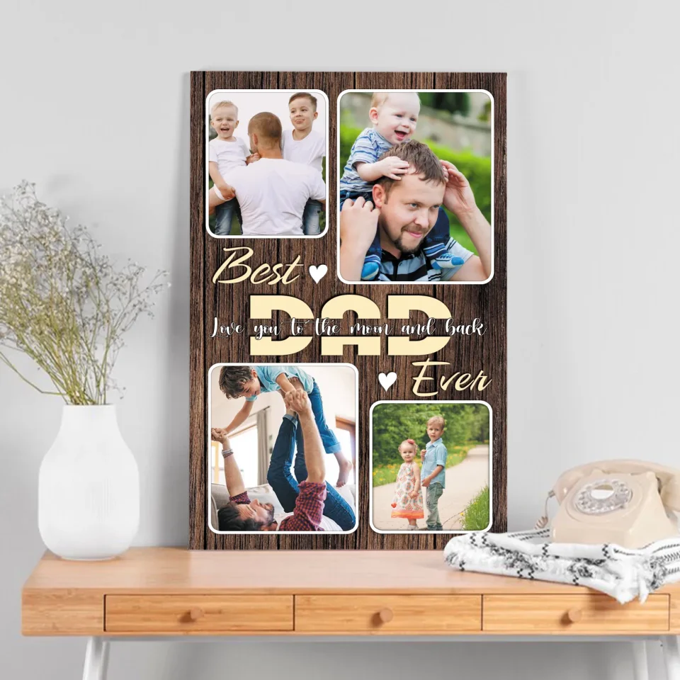 Personalized 'Best Dad Ever' Canvas Art – Customizable Father's Day Gift