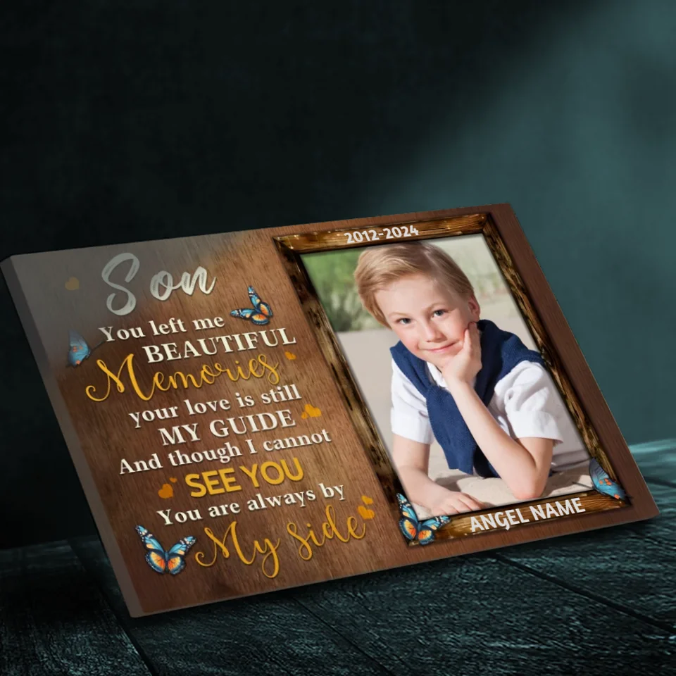 Custom Memorial Canvas for Your Son - Cherish His Memory | 89Prints