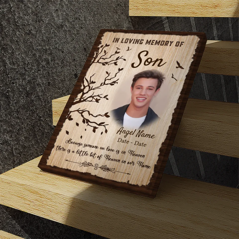 Heavenly Tribute Canvas for Son – 89Prints | Forever in Our Hearts