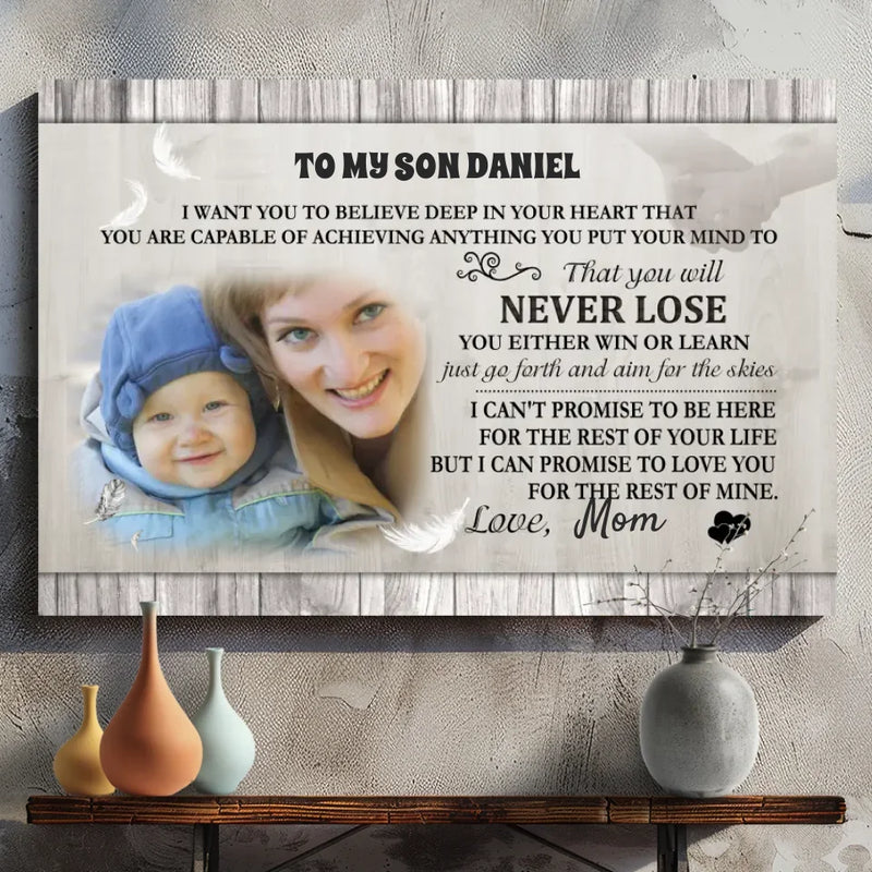 Inspiring Custom Canvas for Your Son – Motivational Message from 89Prints