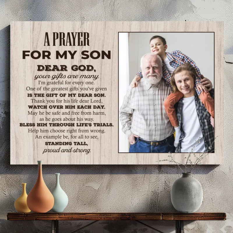 Heartfelt Custom Canvas Prayer for Your Son – Blessings from 89Prints