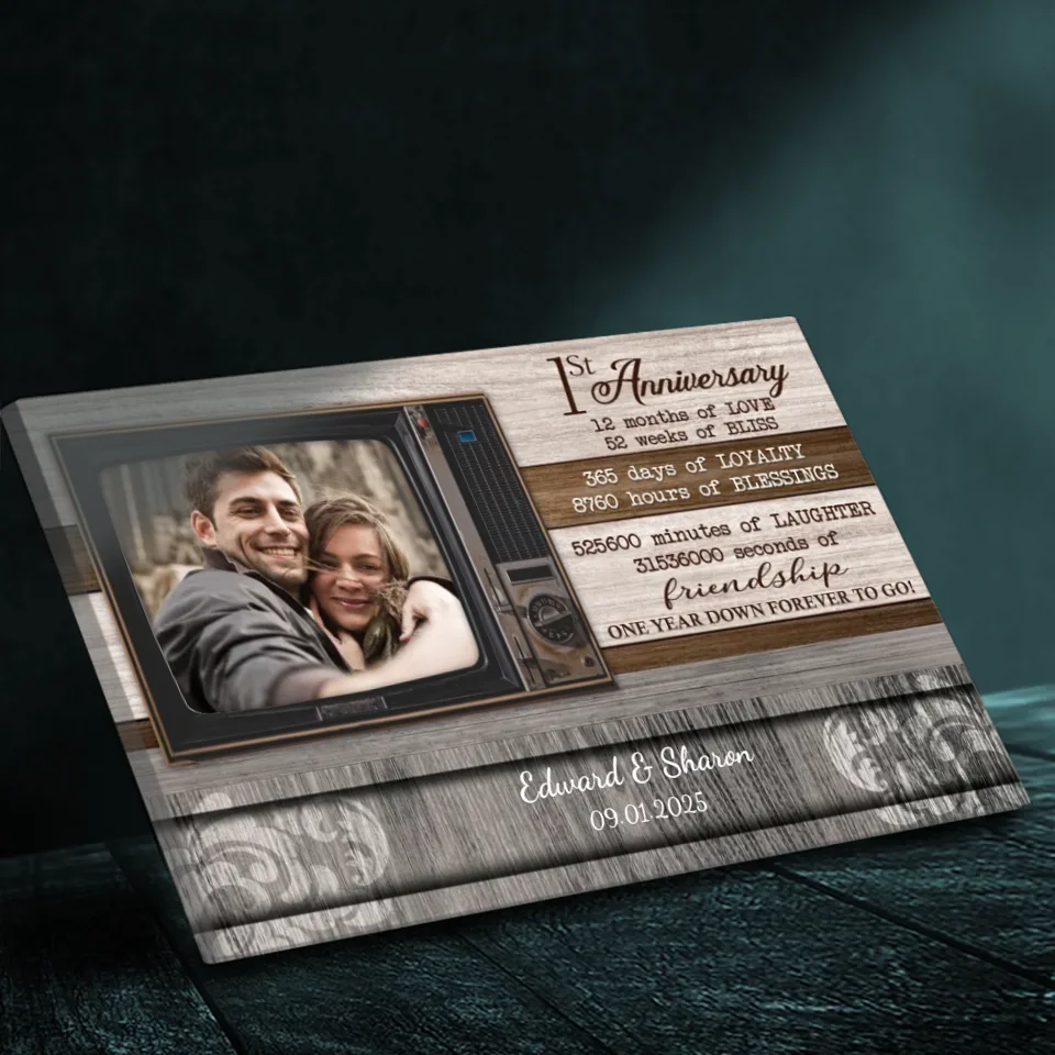 Custom Anniversary Canvas – Celebrate One Year of Love with Personalized Art