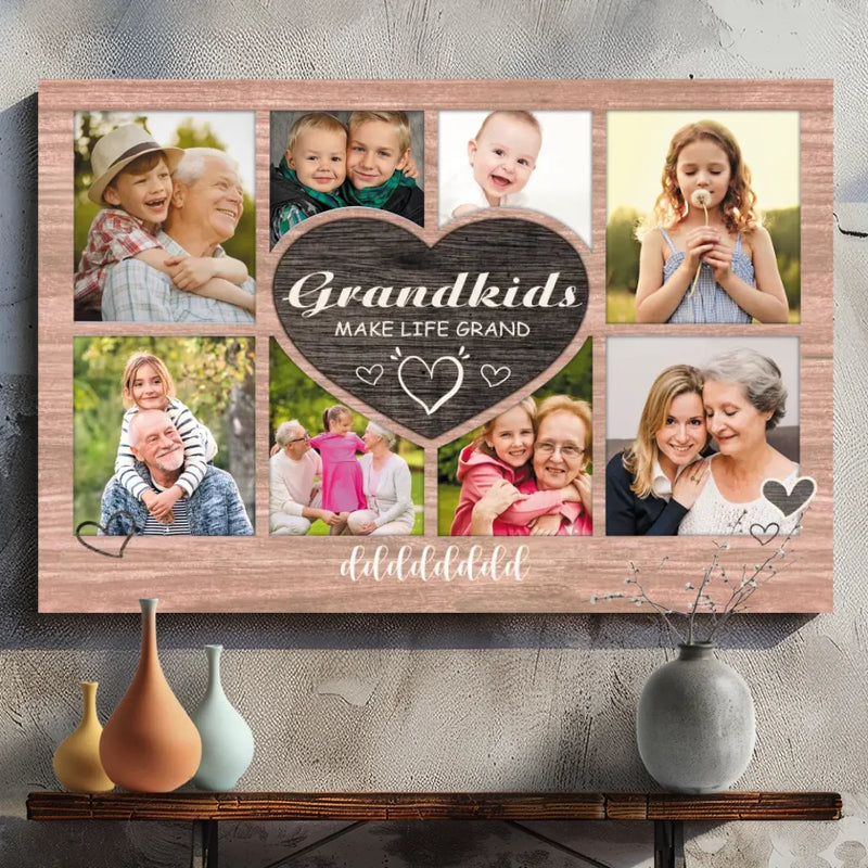 Customizable Grandparents Canvas - Celebrating the Joy of Grandkids | 89Prints