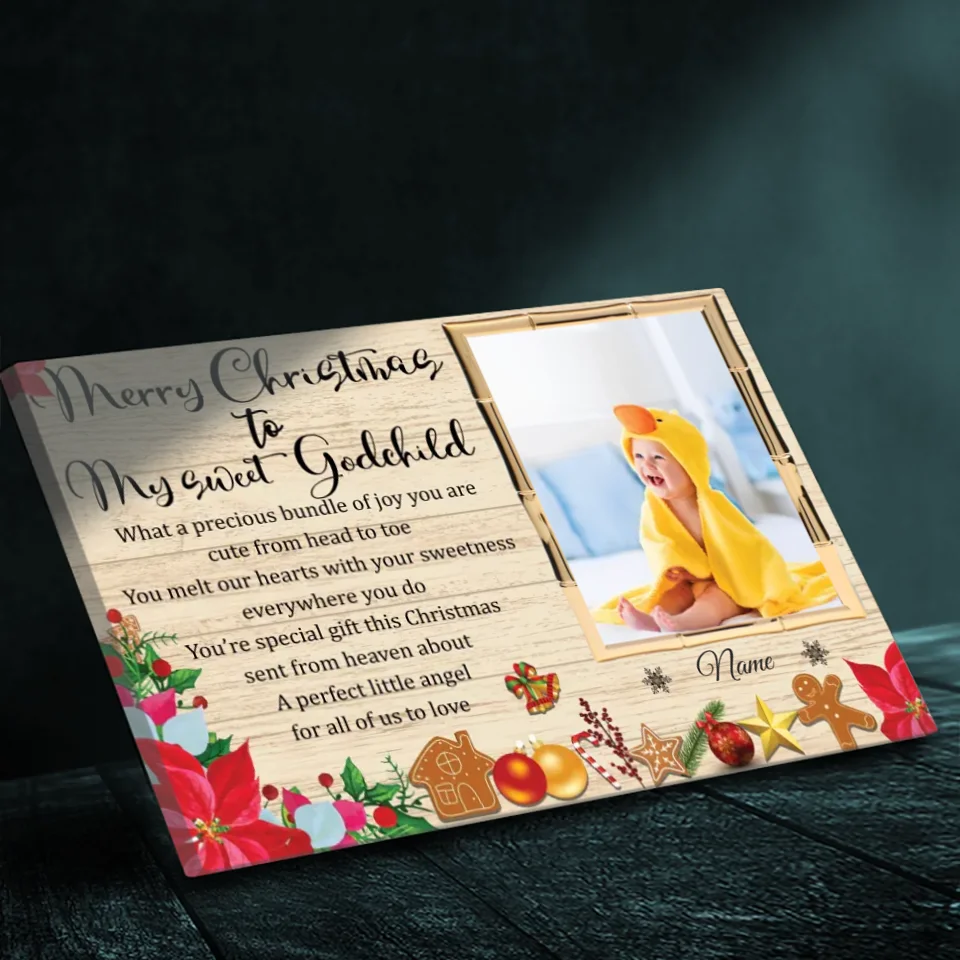 Customizable Christmas Canvas for Your Sweet Godchild: A Precious Keepsake | 89Prints