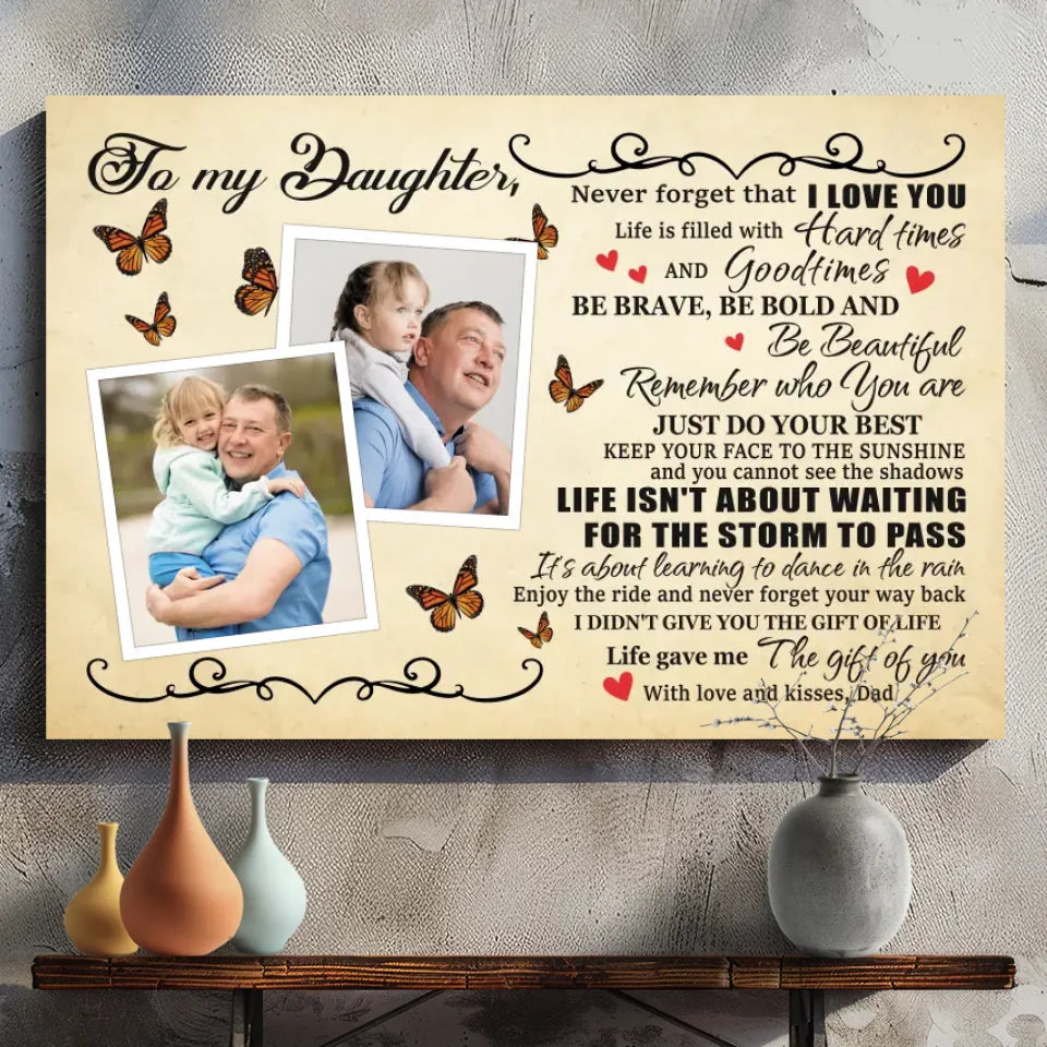 89Prints Custom Canvas: A Heartfelt Message for Your Beloved Daughter