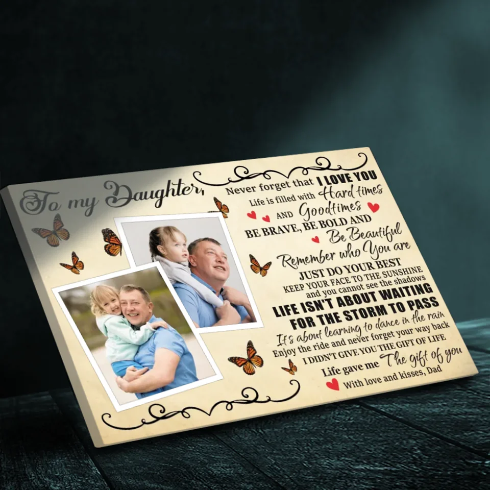 89Prints Custom Canvas: A Heartfelt Message for Your Beloved Daughter