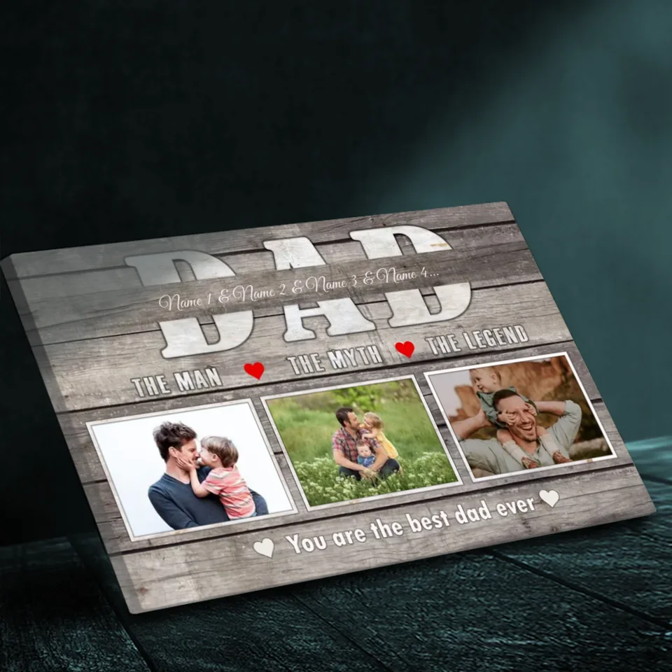 Customizable Canvas Art for Dad – The Man, The Myth, The Legend