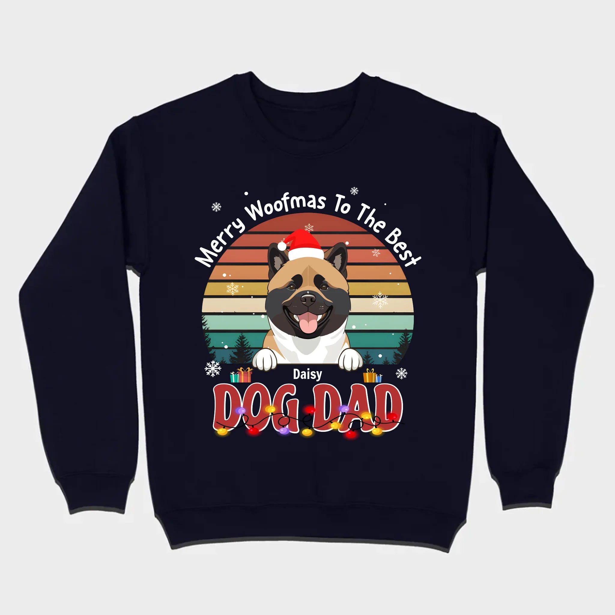 89Prints Custom Dog T-Shirt – 'Merry Woofmas to the Best Dog Dad' Personalized
