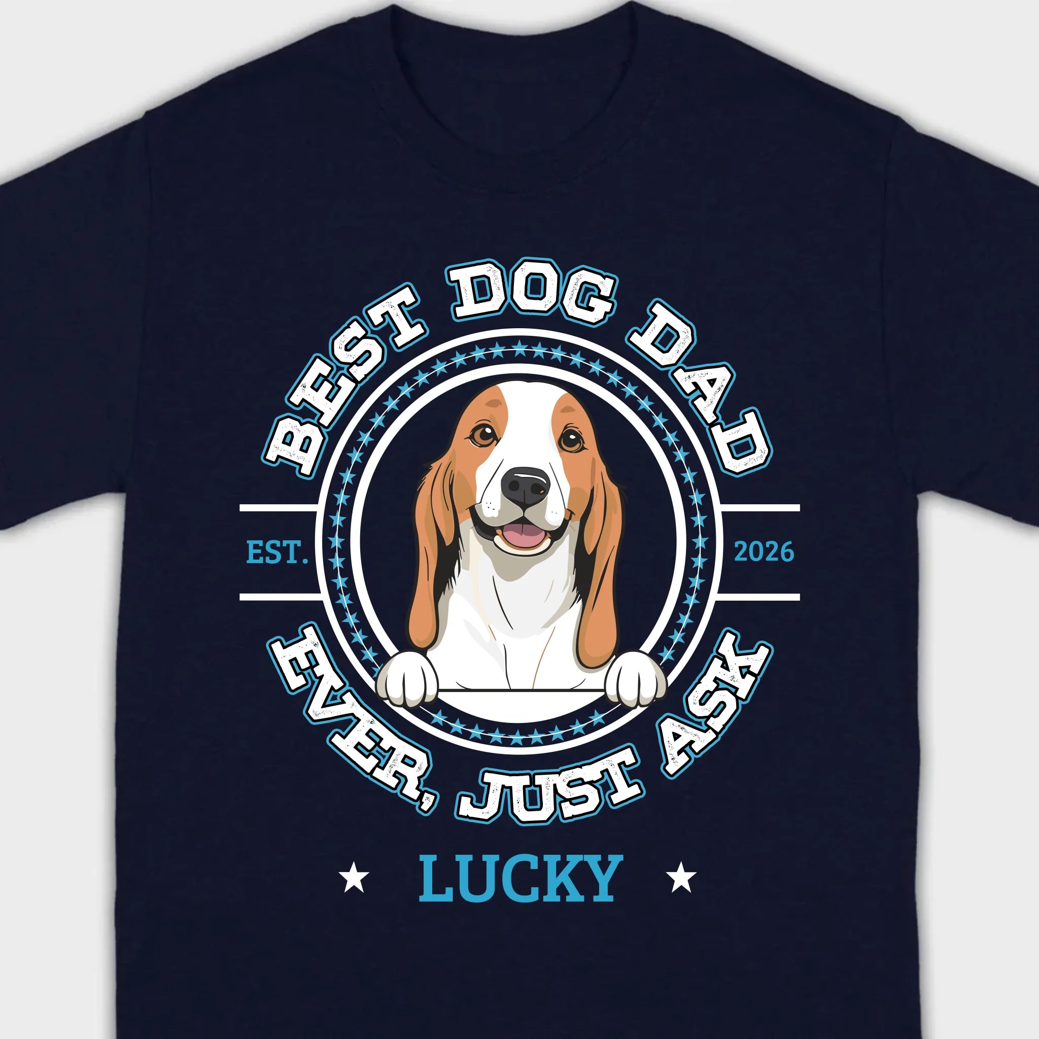 89Prints Custom Dog T-Shirt – 'Best Dog Dad Ever' Personalized with Your Dog's Name