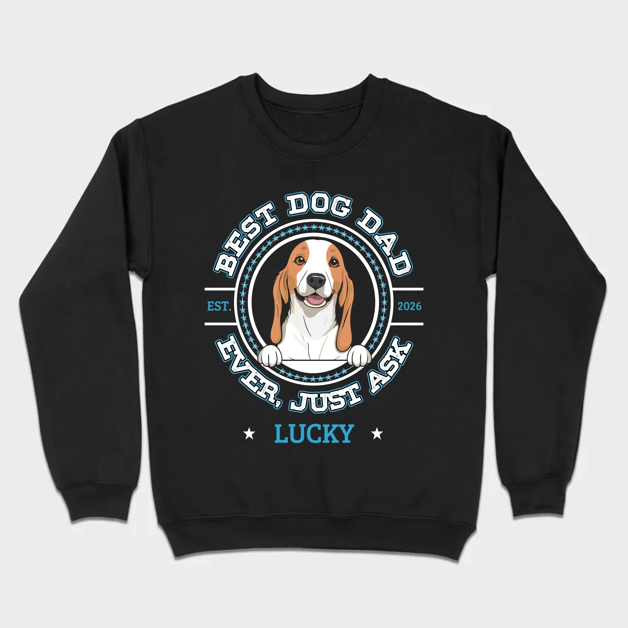 89Prints Custom Dog T-Shirt – 'Best Dog Dad Ever' Personalized with Your Dog's Name