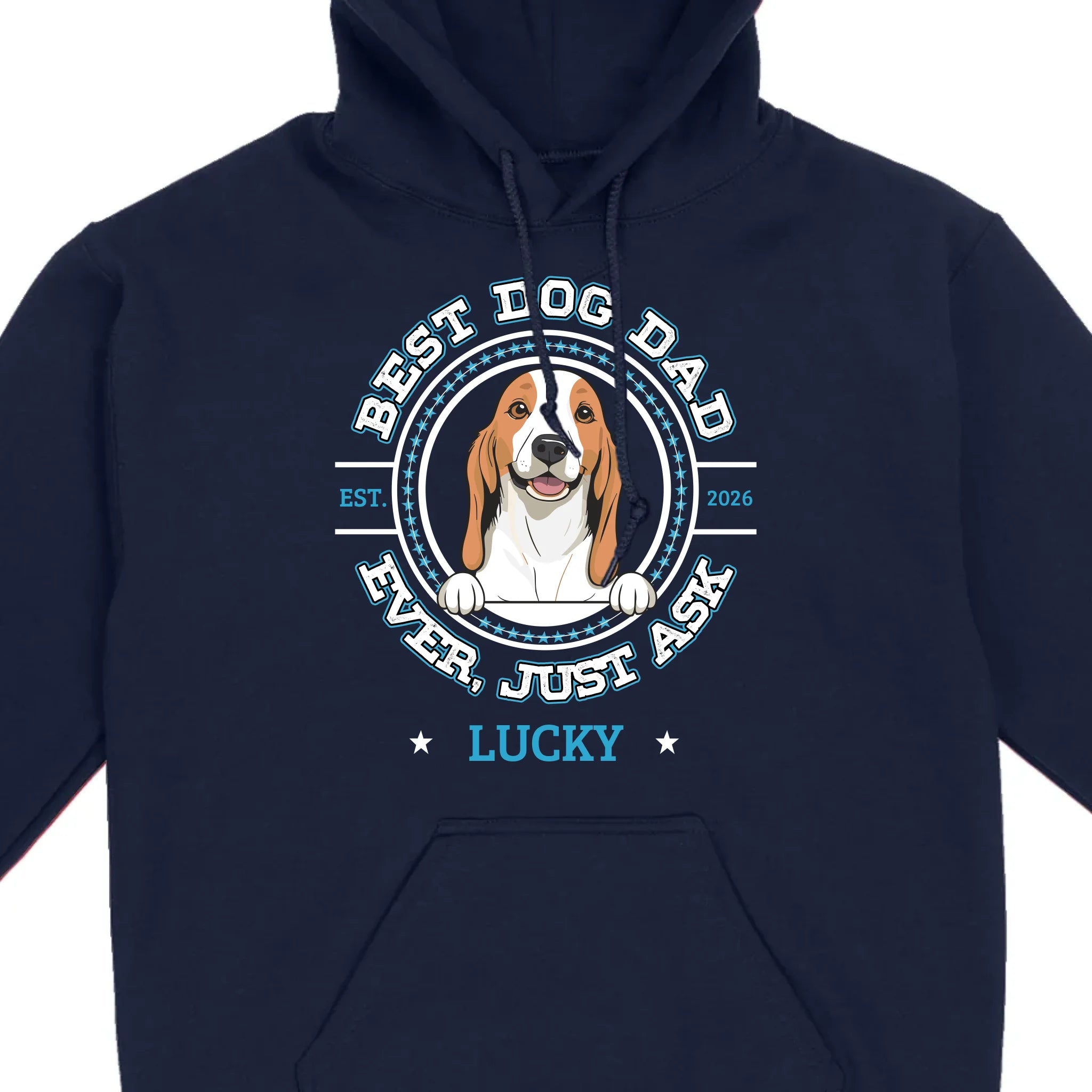 89Prints Custom Dog T-Shirt – 'Best Dog Dad Ever' Personalized with Your Dog's Name