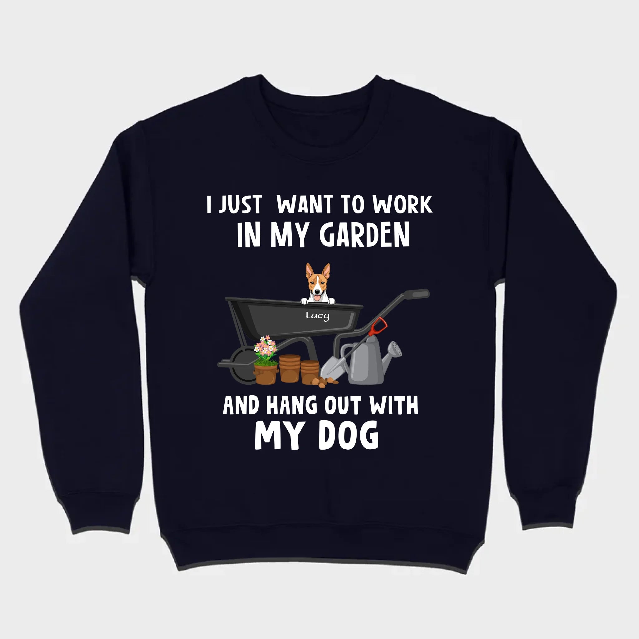 89Prints Custom Dog T-Shirt - 'Work in My Garden and Hang Out with My Dogs!'