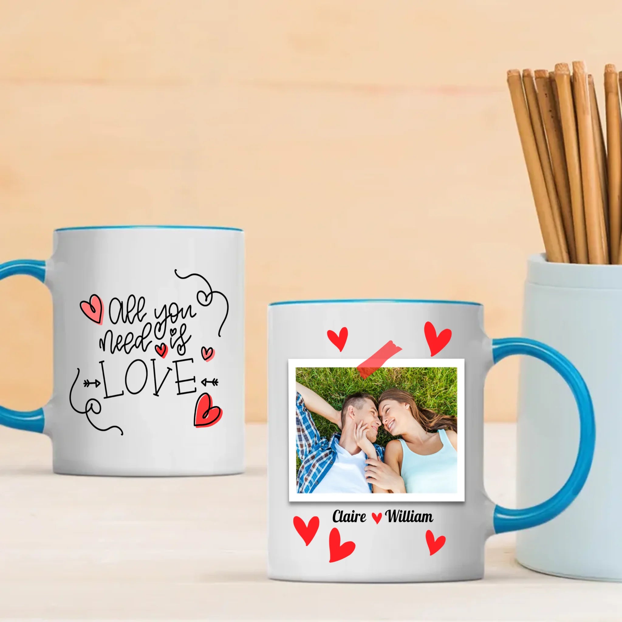 Romantic Gift for Couples Personalized Mug with Photo and Custom Design - 89Prints