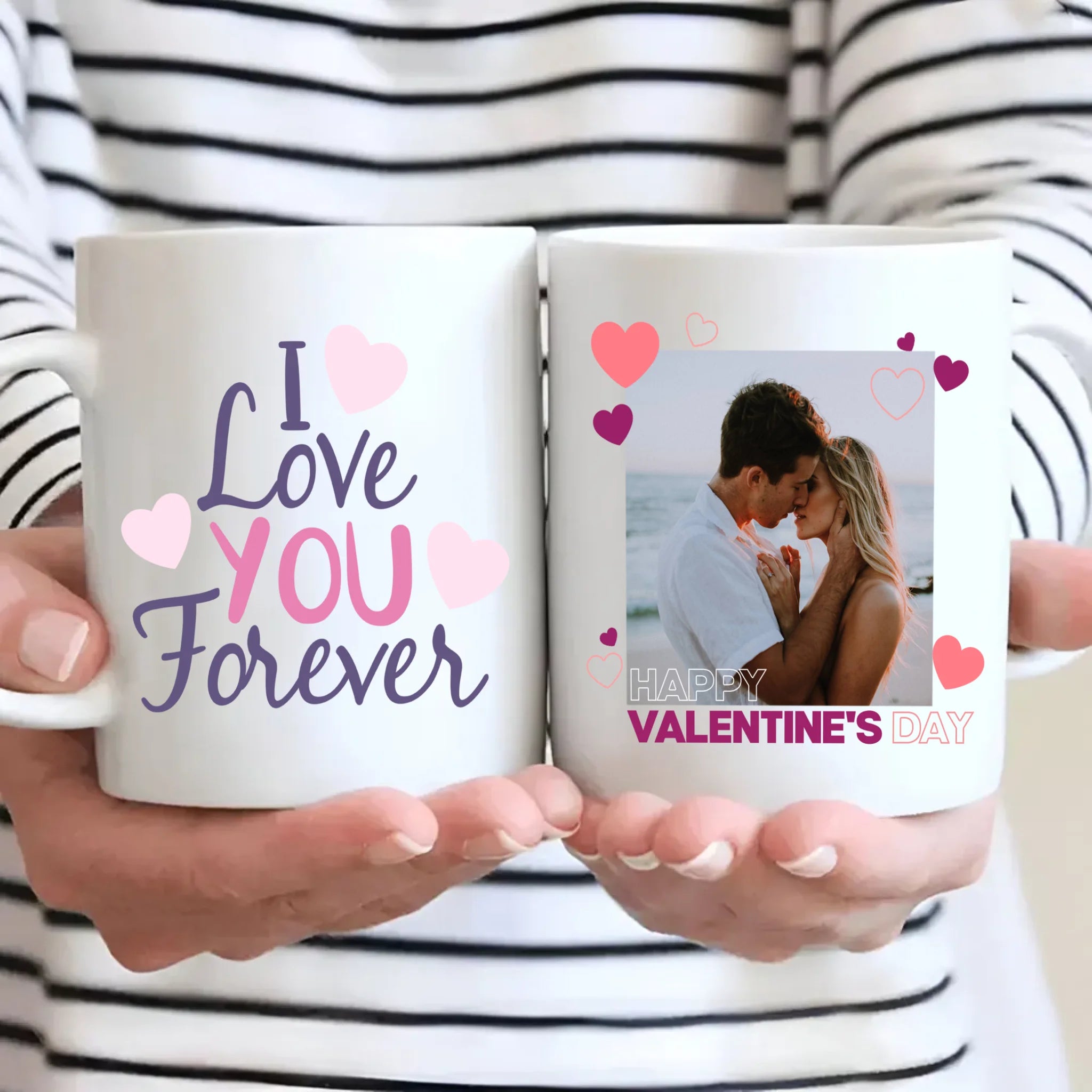 Love You Forever Custom Color-Trimmed Mug A Unique Valentine’s Day Gift for Your Loved One - 89Prints