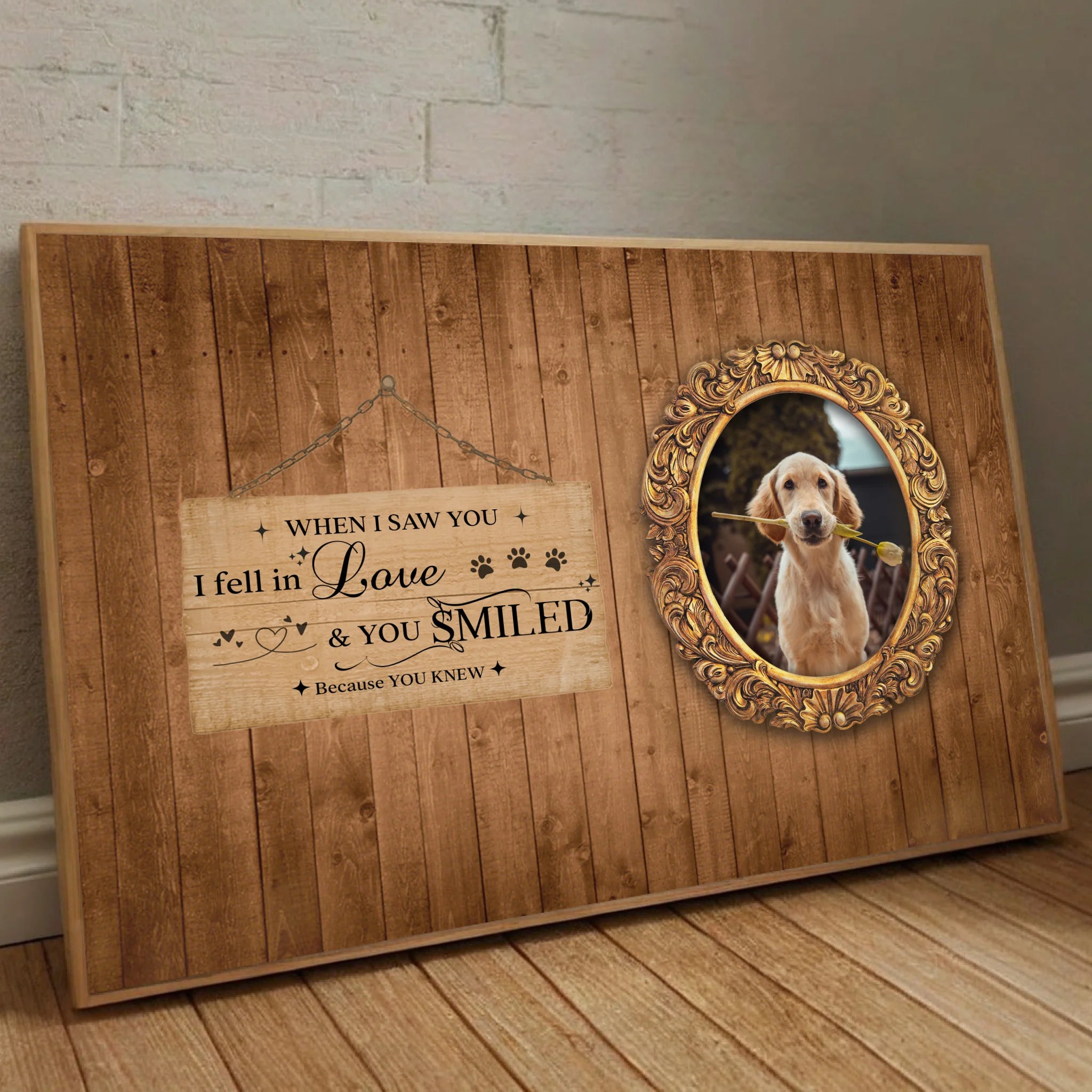 Create a Personalized Pet Portrait Gift With the Message When I Saw You I Fell in Love - 89Prints