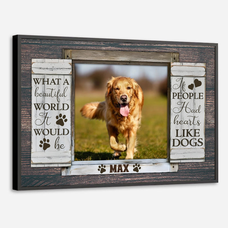 89Prints-Custom Dog Poster – 'What a Beautiful World' Personalized with Your Pet’s Name