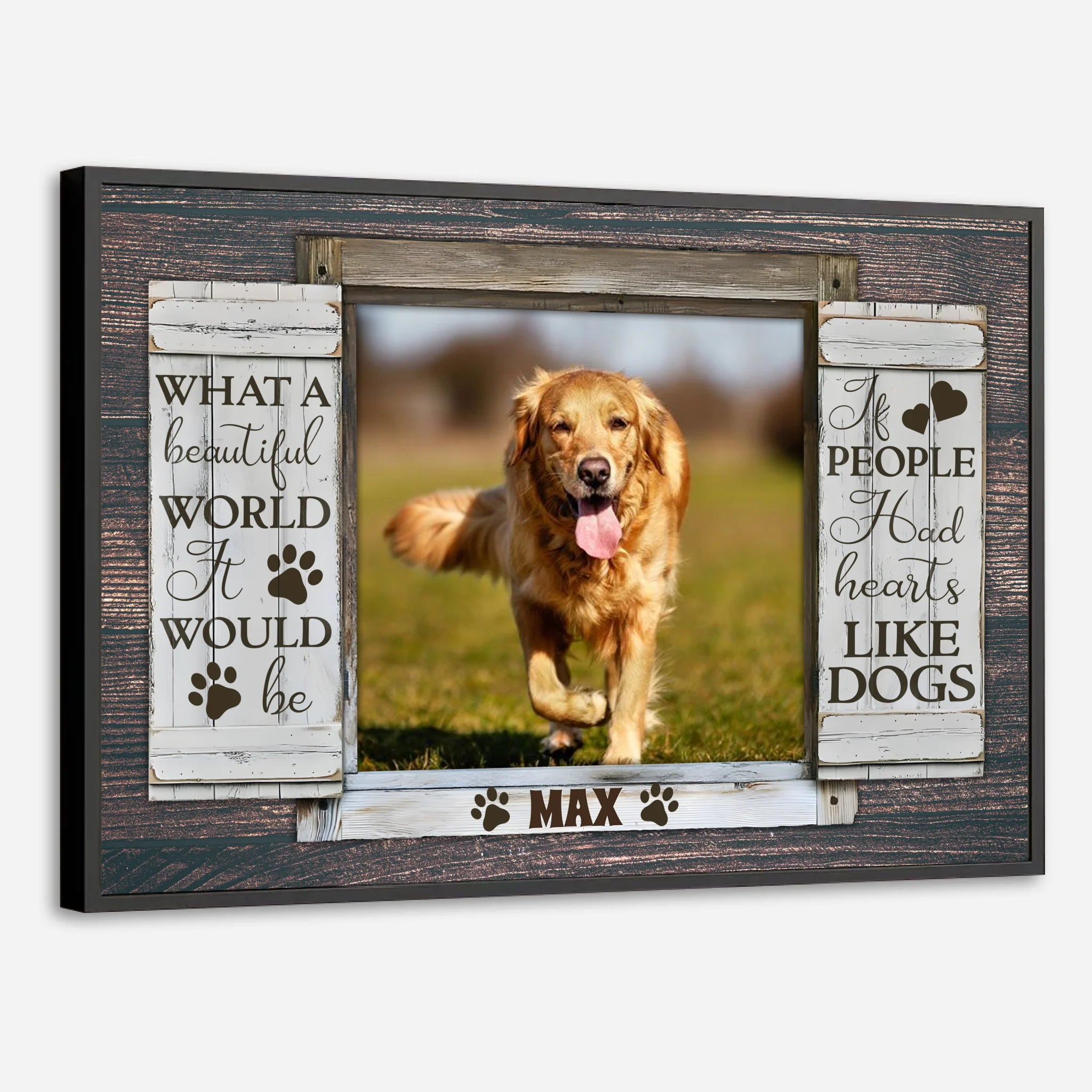 89Prints-Custom Dog Poster – 'What a Beautiful World' Personalized with Your Pet’s Name