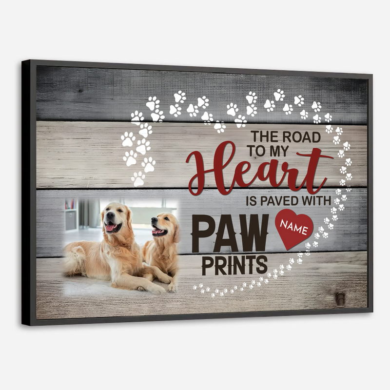 89Prints-A Heartfelt Tribute: Personalized Dog Poster - The Path of the Heart is Paved with Dog Paws