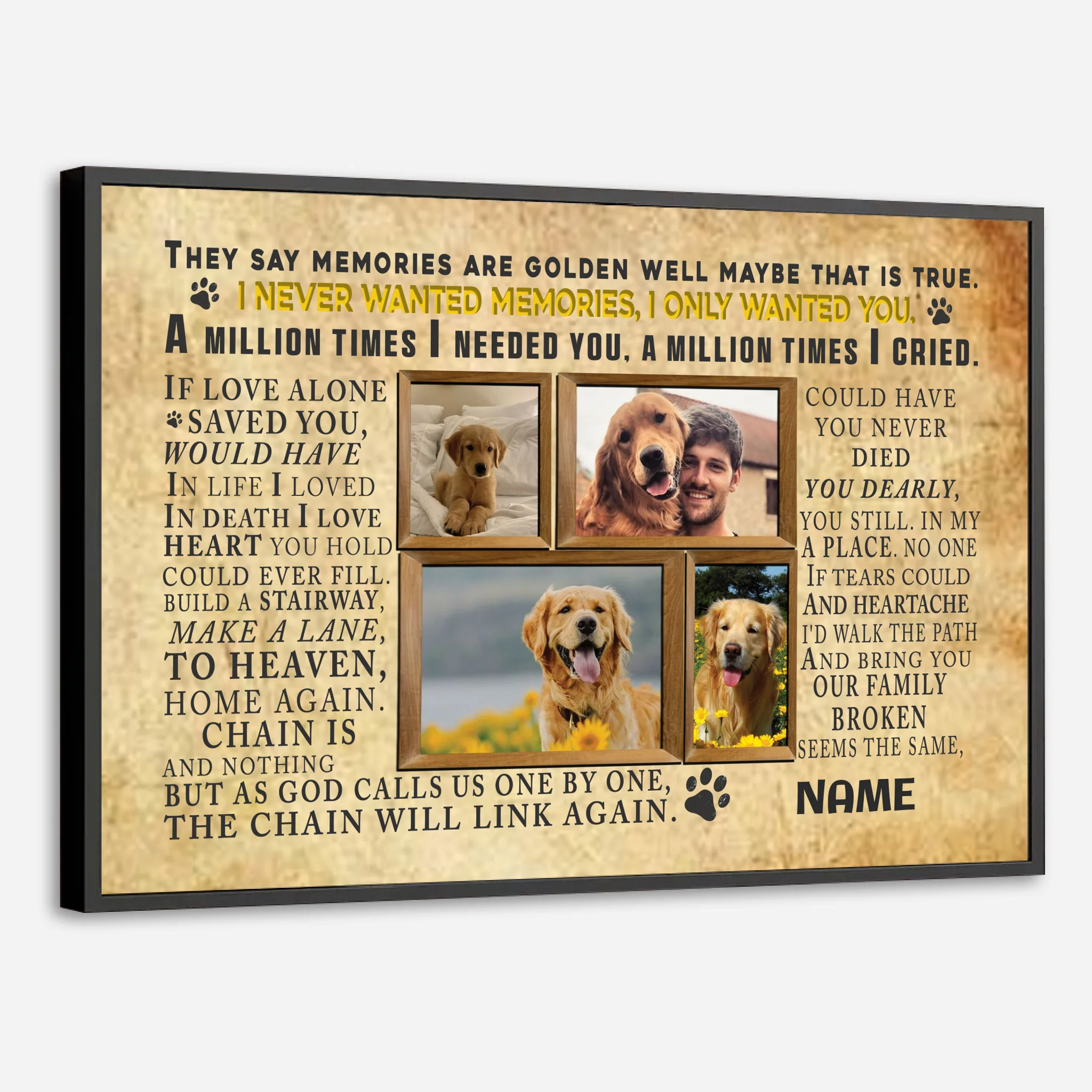 89Prints-Personalized Dog Memorial Poster – A Heartfelt Tribute to Your Loyal Friend