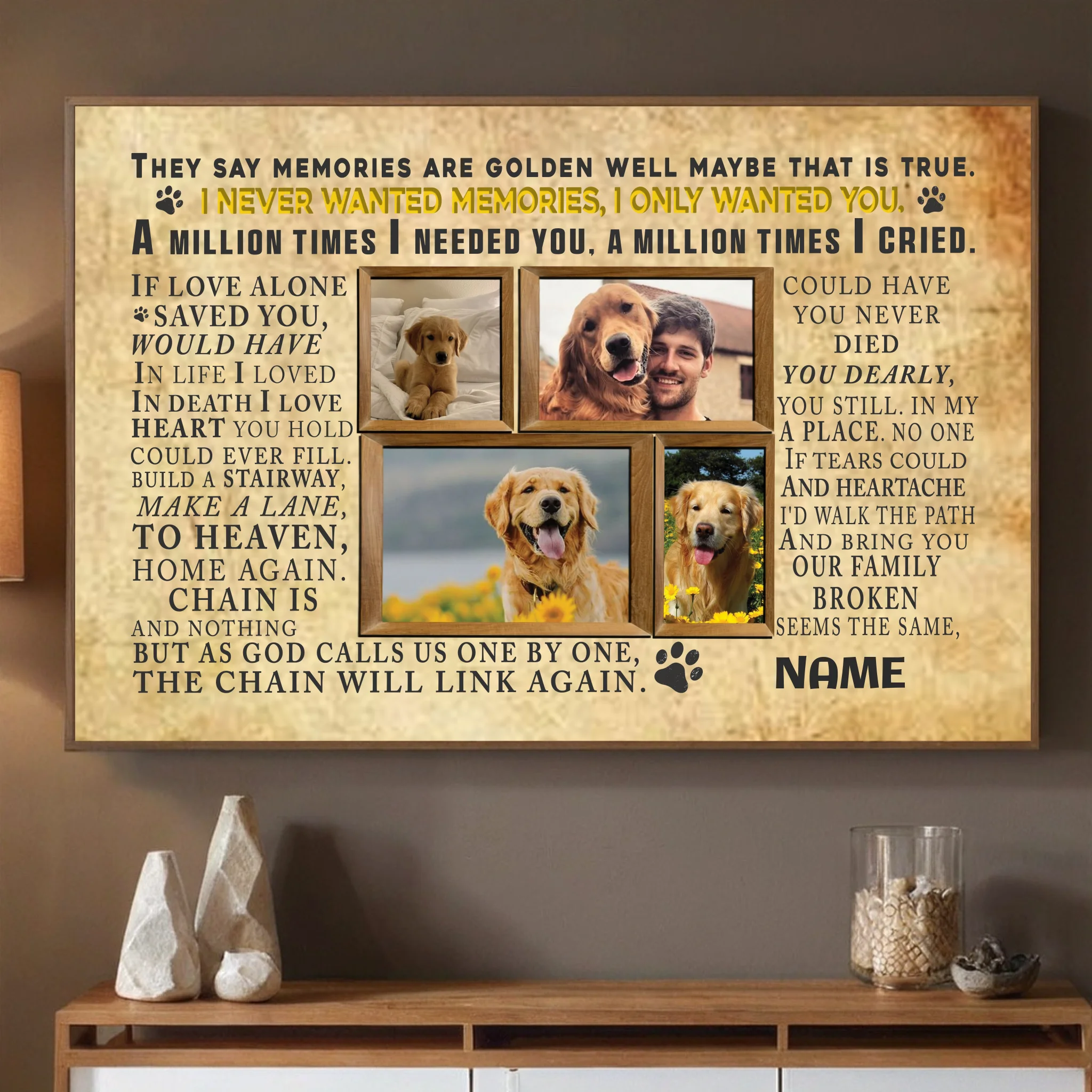89Prints-Personalized Dog Memorial Poster – A Heartfelt Tribute to Your Loyal Friend