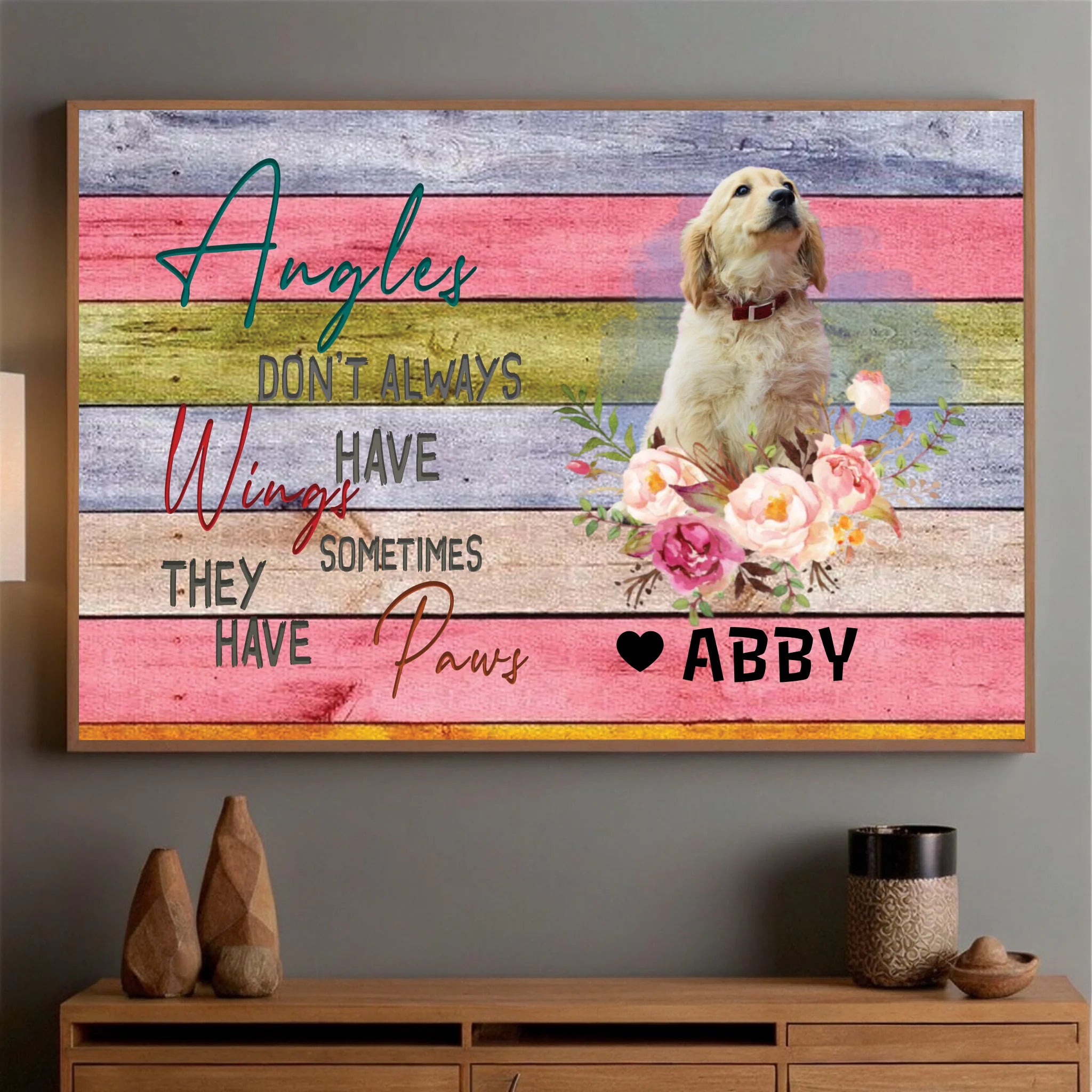 Personalized Pet Poster – 'Angels Don't Always Have Wings' Tribute at 89Prints