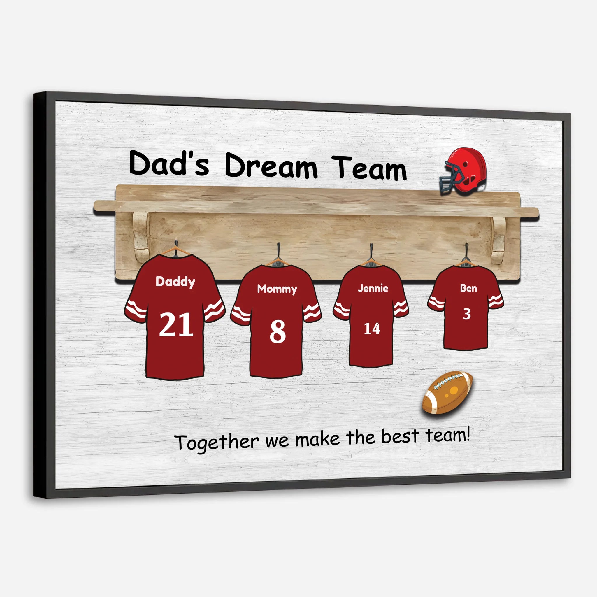 Dads Dream Team Custom Soccer Jersey Poster from 89Prints with #1 Quality