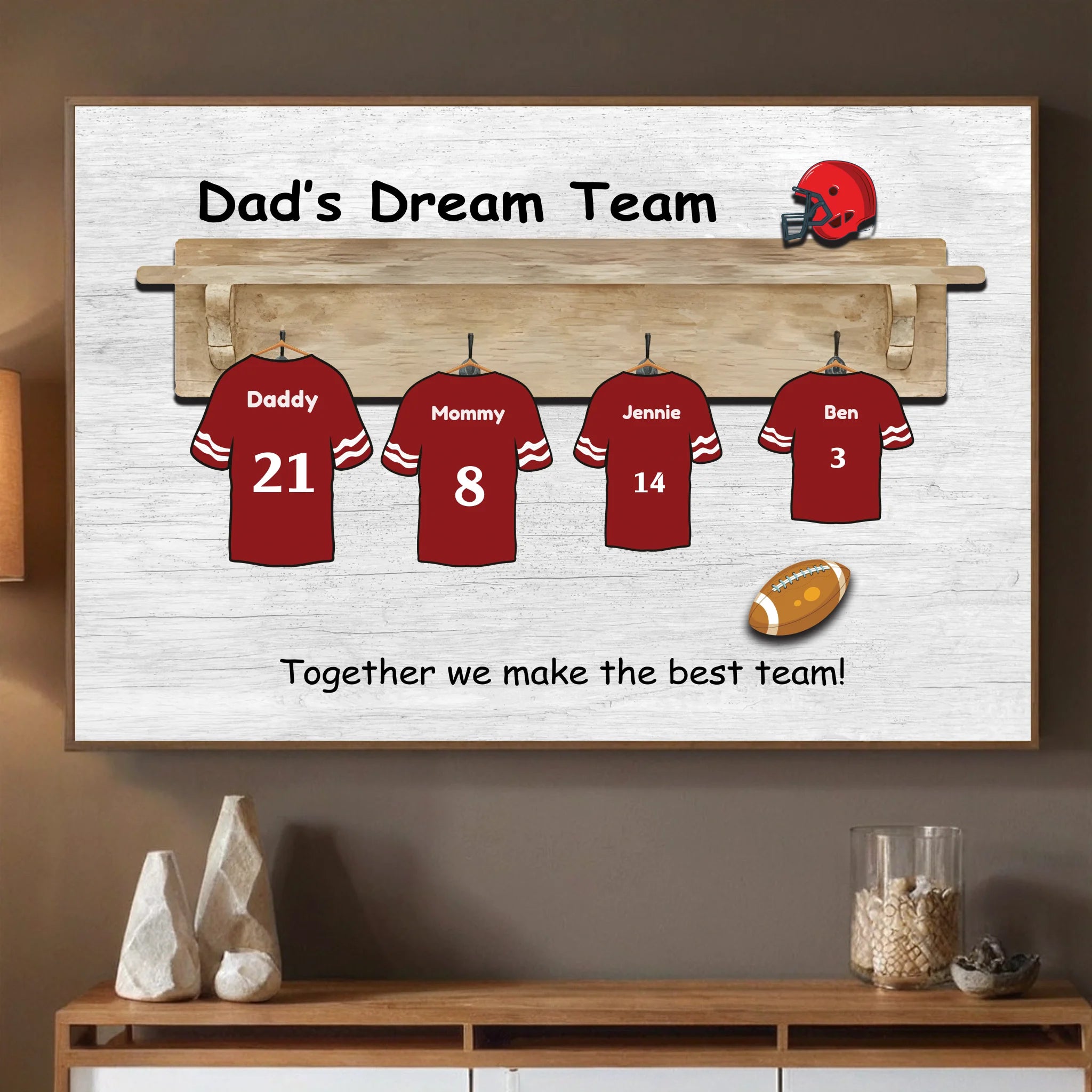 Dads Dream Team Custom Soccer Jersey Poster from 89Prints with #1 Quality