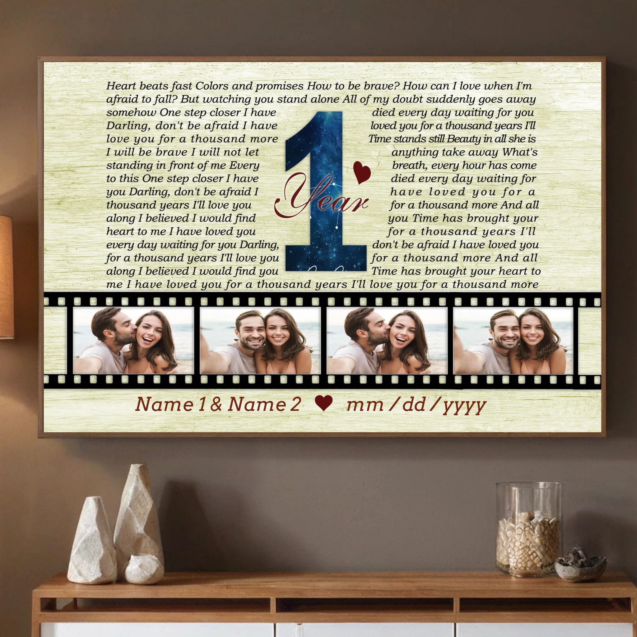 1 Year of Love – A 1 Year Anniversary Photo Gift Inspired by