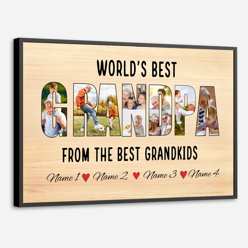 Custom “World’s Best Grandpa” Poster with Photos & Names | 89Prints