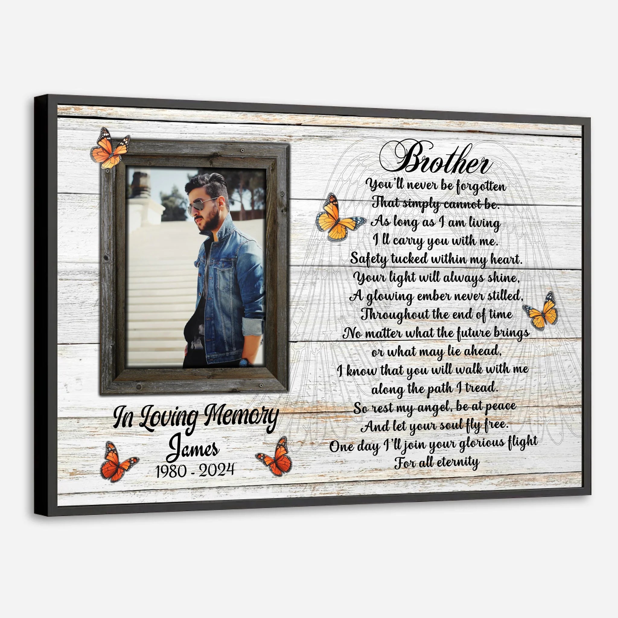 Personalized Brother-Sister Memorial Poster – A Lasting Tribute of Love - 89Prints