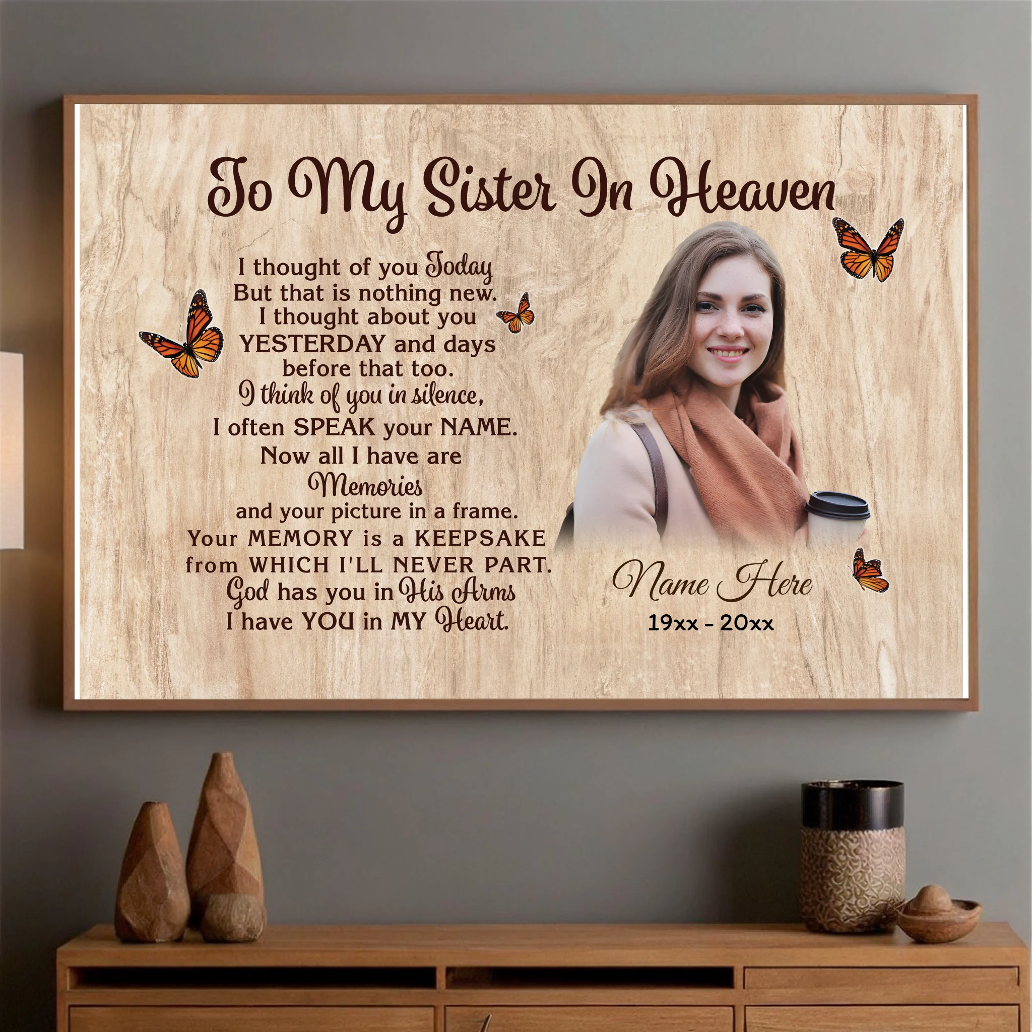 Personalized Tribute for My Sister – A Custom Poster of Love and Memory - 89Prints