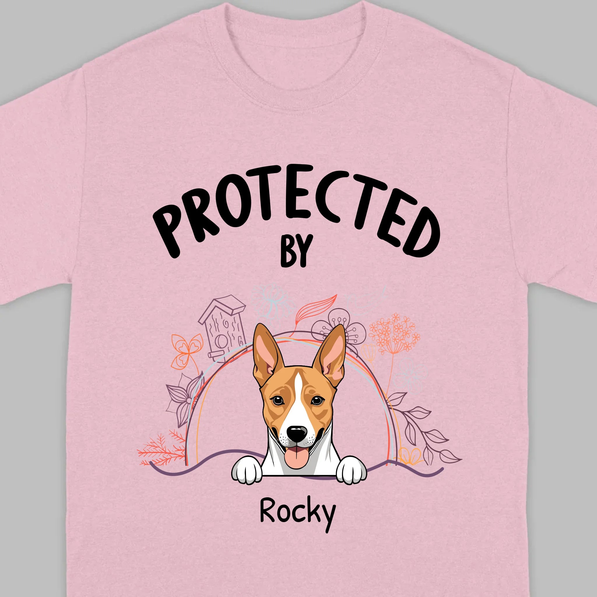 Customizable Pet T-Shirt - Protected by Name | Personalize with 89Prints