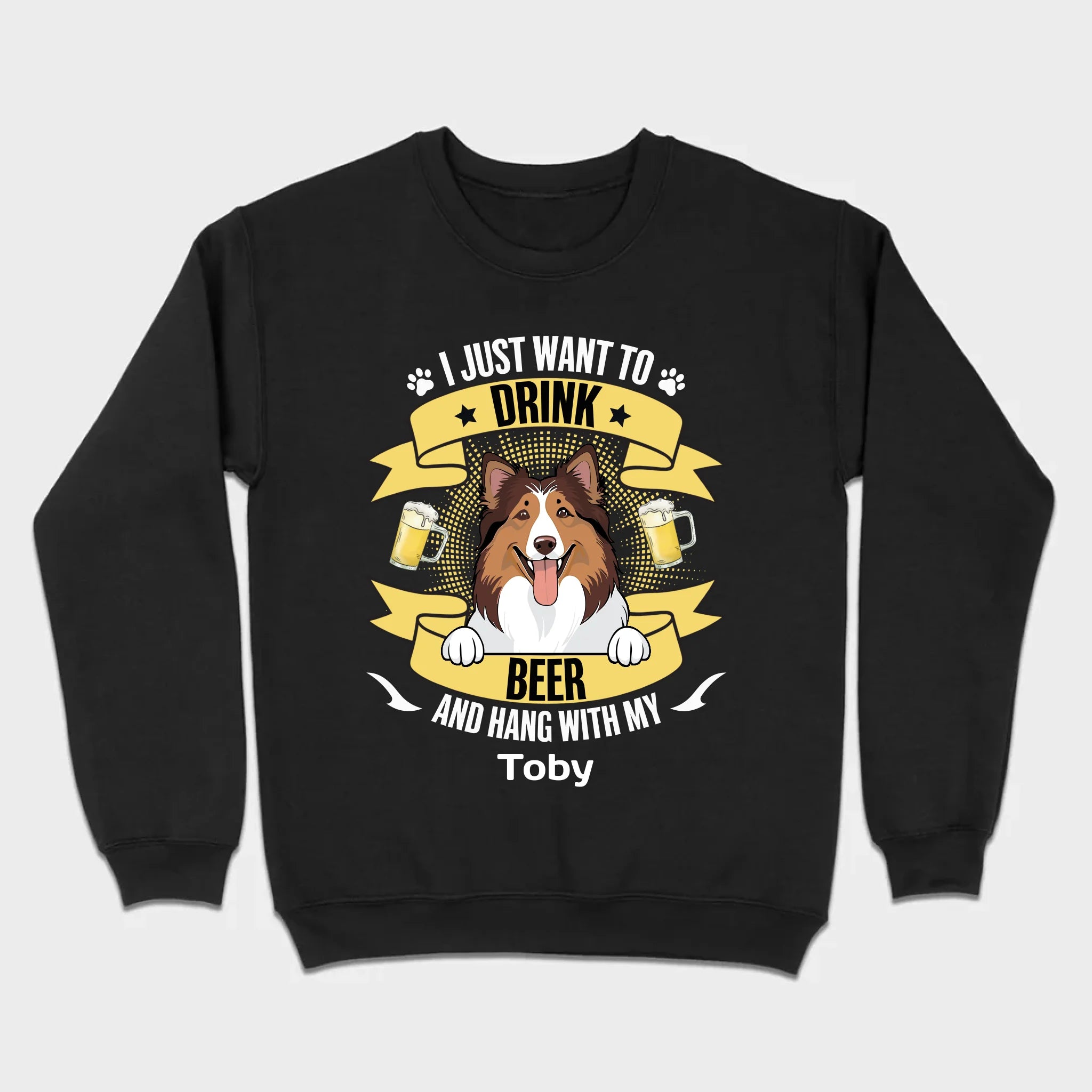 Custom Dog T-Shirt – 'I Just Want to Drink Beer and Hang' – 89Prints
