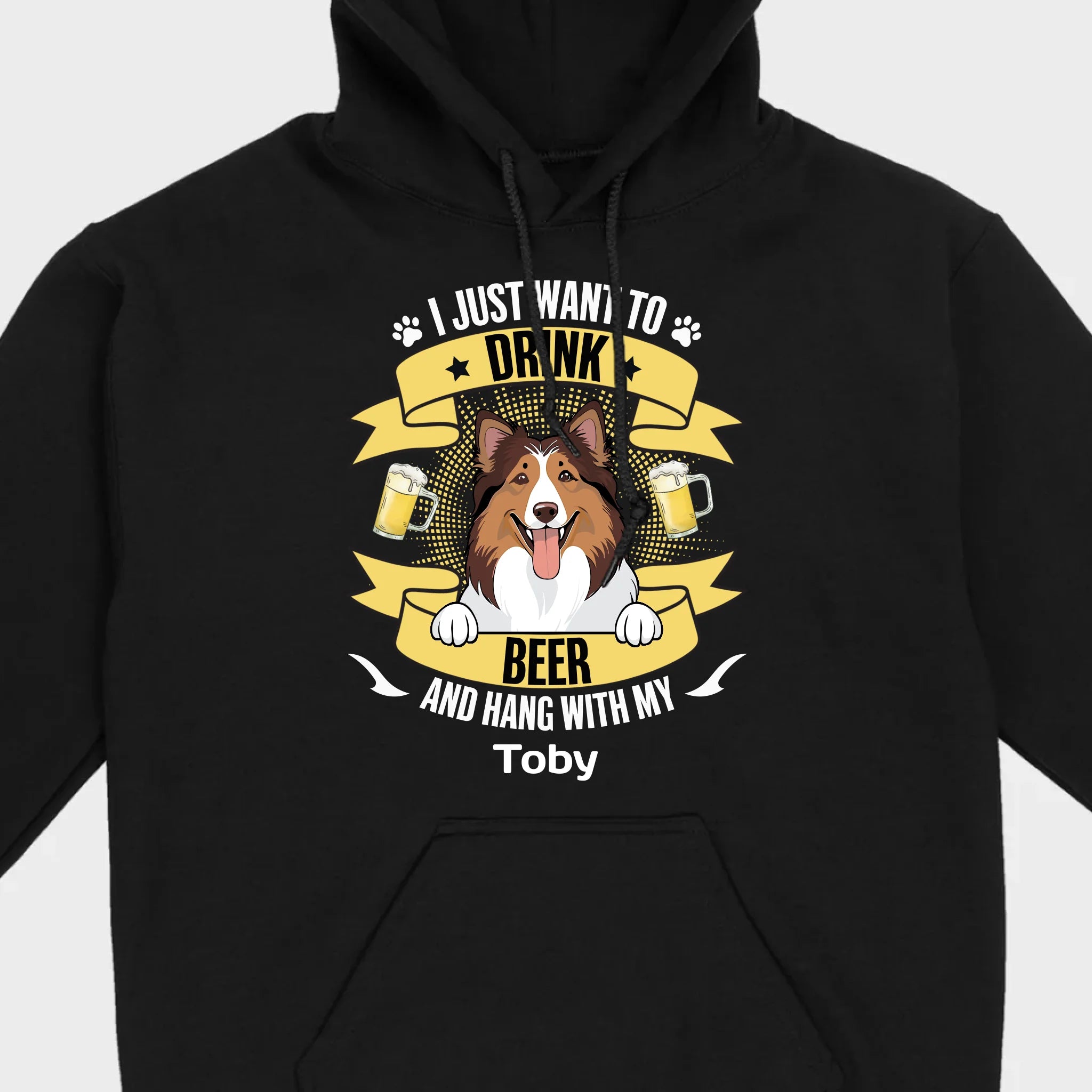 Custom Dog T-Shirt – 'I Just Want to Drink Beer and Hang' – 89Prints