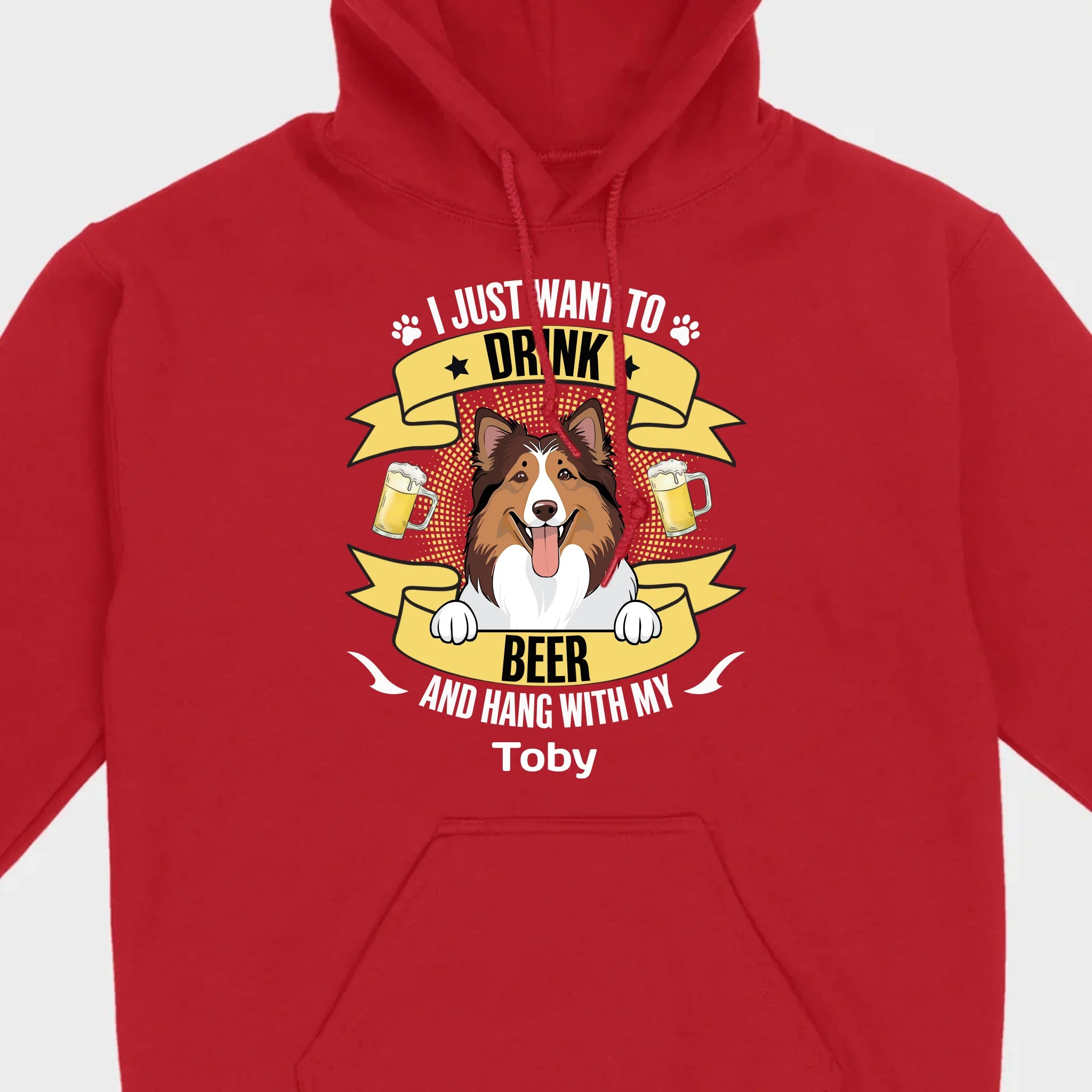 Custom Dog T-Shirt – 'I Just Want to Drink Beer and Hang' – 89Prints