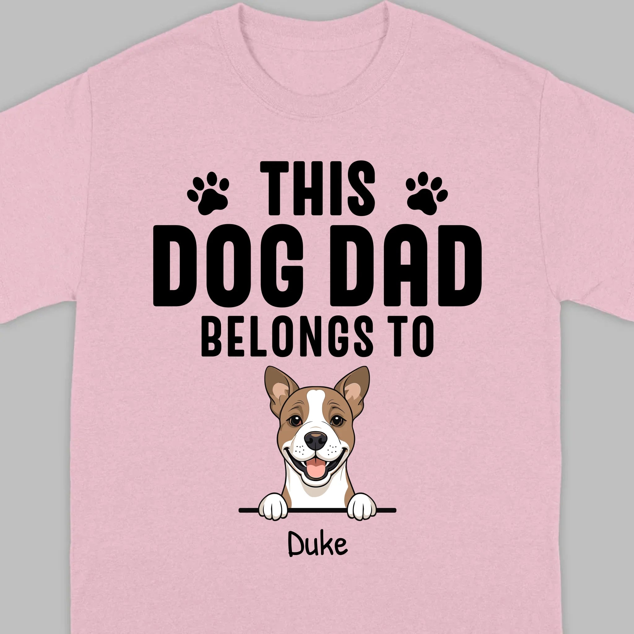 Custom 'This Dog Dad Belongs To' T-Shirt – Personalize with Your Dog's Name | 89Prints