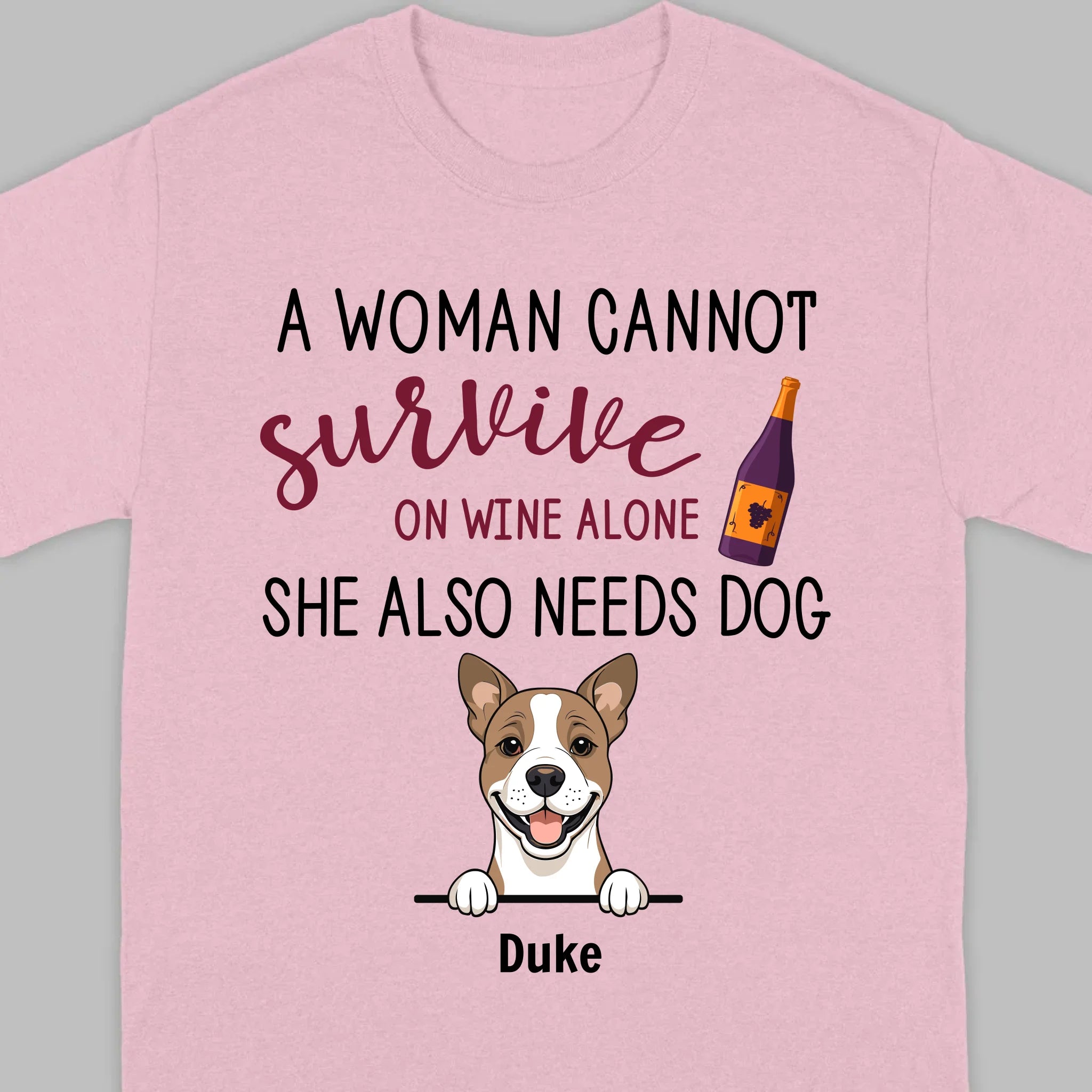 Custom Dog T-Shirt for Dog Lovers - Wine and Pets by 89Prints