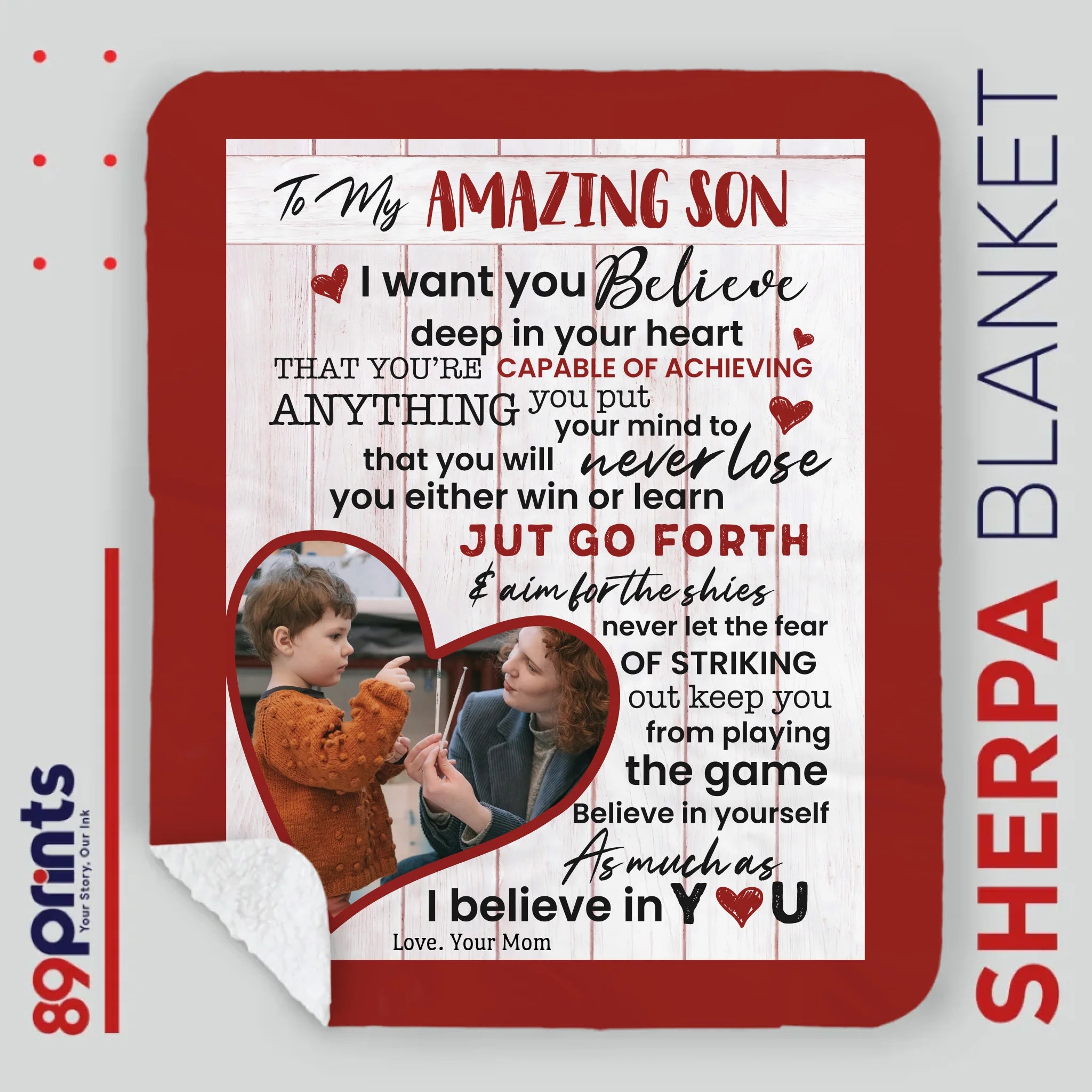 Personalized Blanket – To My Amazing Son with Photo - 89Prints