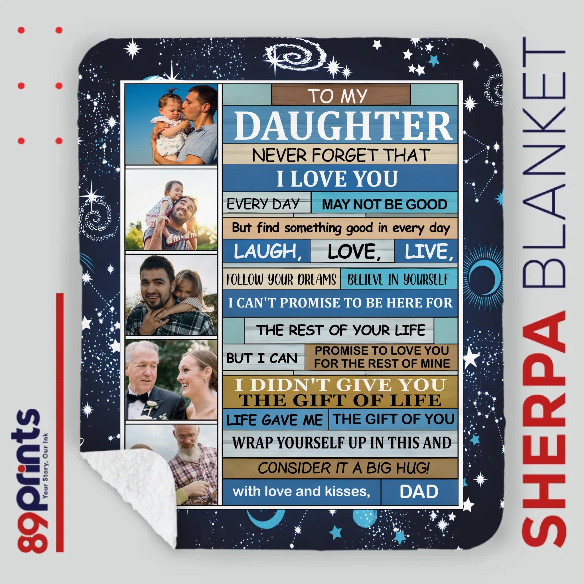 Personalized To My Daughter Blanket – Wrapped in My Love Always - 89Prints