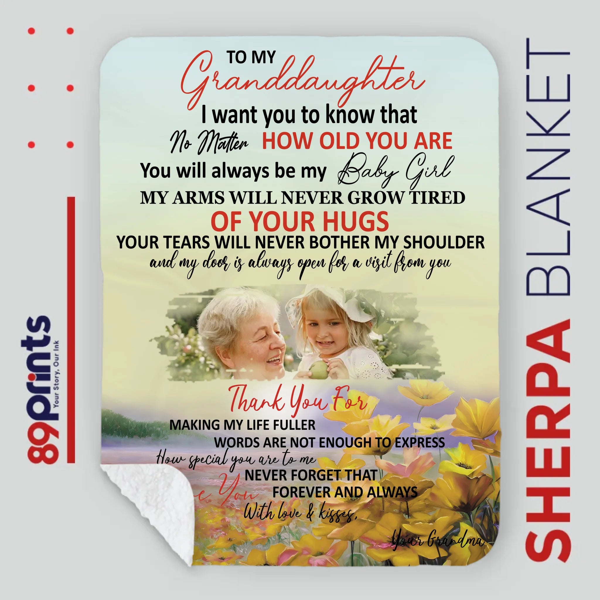 Personalized Granddaughter Blanket – To My Granddaughter, With All My Love - 89Prints