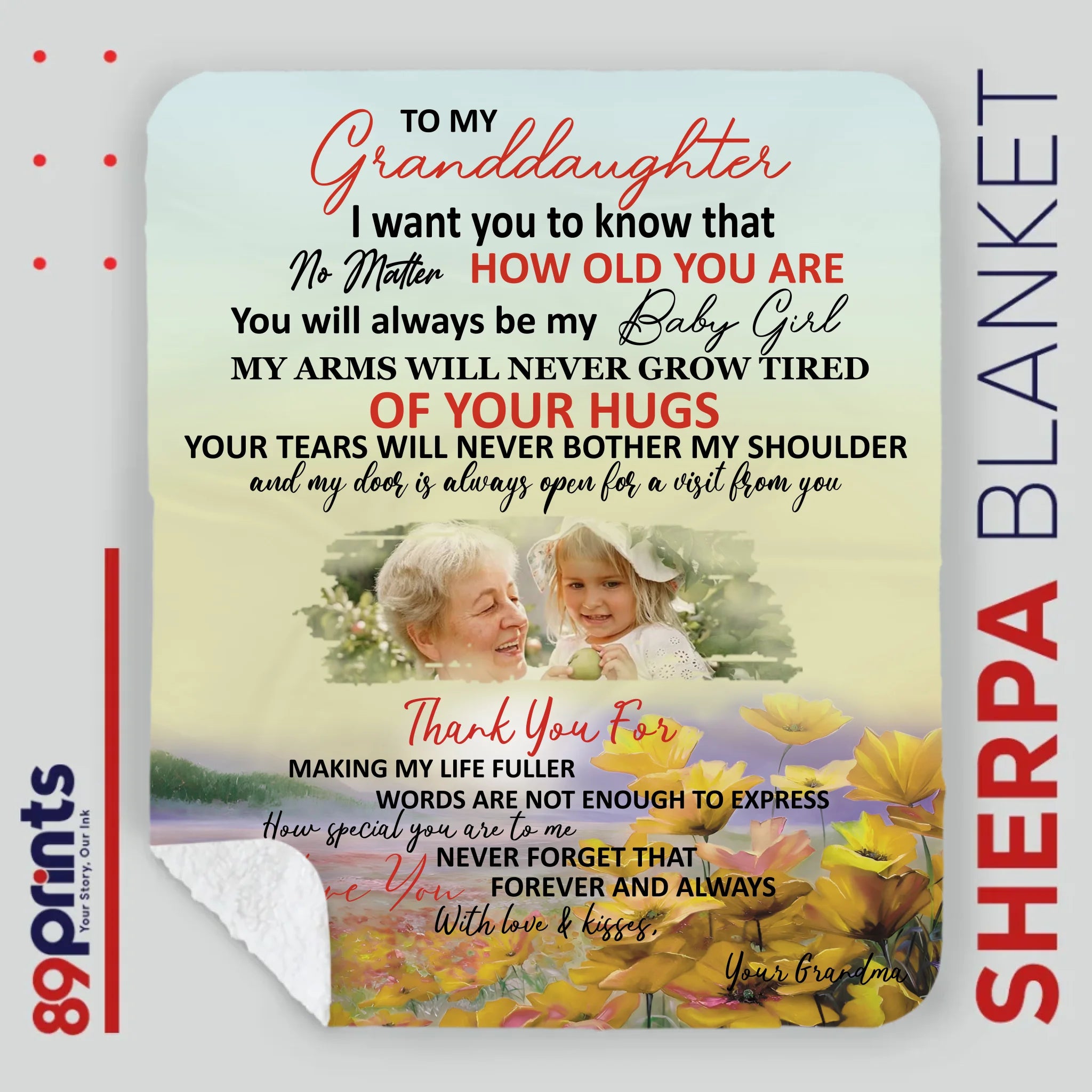 Personalized Granddaughter Blanket – To My Granddaughter, With All My Love - 89Prints