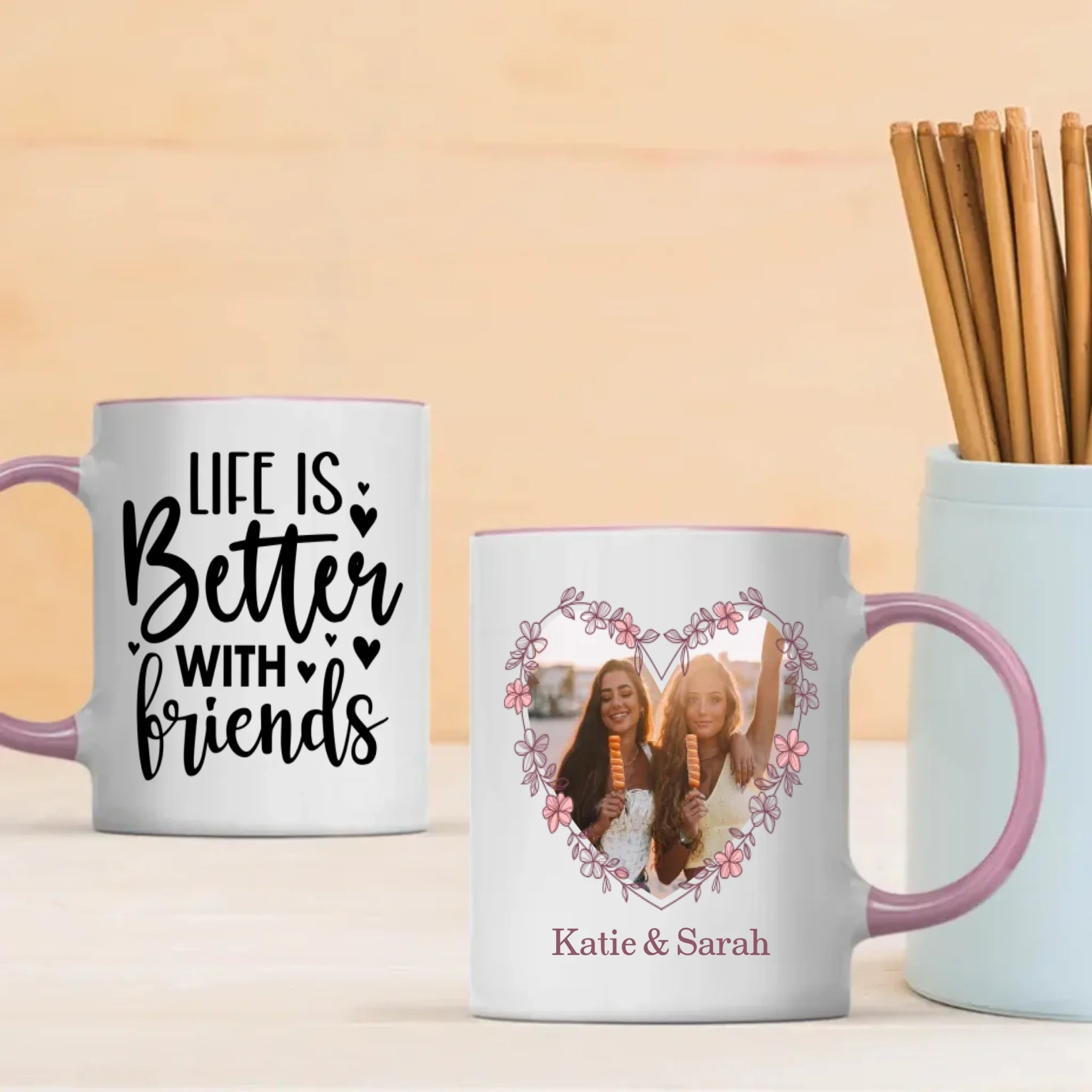 Friendship Quote Ceramic Mug – Life Is Better with Friend Cup – 89Prints